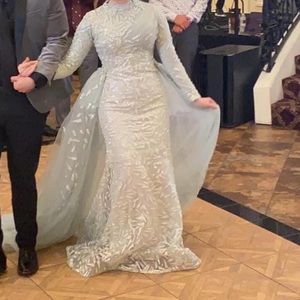 Custom long sleeve formal gown